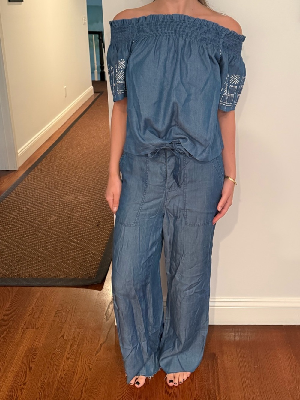 Chan Luu Off-Shoulder Chambray top